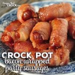 Whether you want the ultimate appetizer for a party or want a treat for yourself, you don't want to miss these Bacon Wrapped Crock Pot Party Sausages!