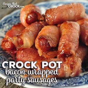 Whether you want the ultimate appetizer for a party or want a treat for yourself, you don't want to miss these Bacon Wrapped Crock Pot Party Sausages!