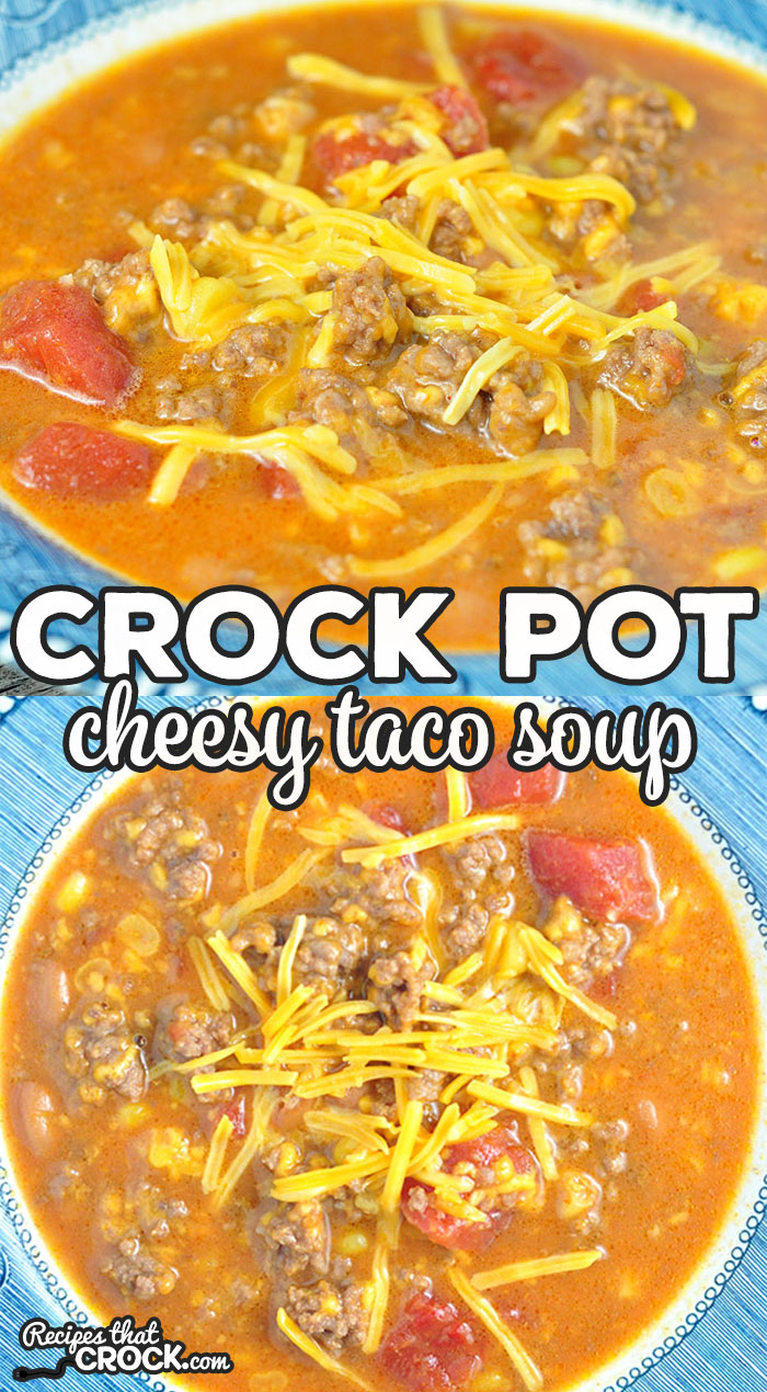 It's beefy; it's cheesy; it's delicious. What is it? Cheesy Crock Pot Taco Soup. You and yours are going to love this cheesy twist on a flavorful favorite!