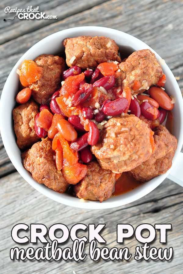 Looking for an easy recipe? This Easy Crock Pot Meatball Bean Stew recipe is incredibly simple, delicious and filling! Everyone will love it!