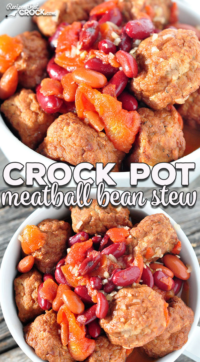 Looking for an easy recipe? This Easy Crock Pot Meatball Bean Stew recipe is incredibly simple, delicious and filling! Everyone will love it!