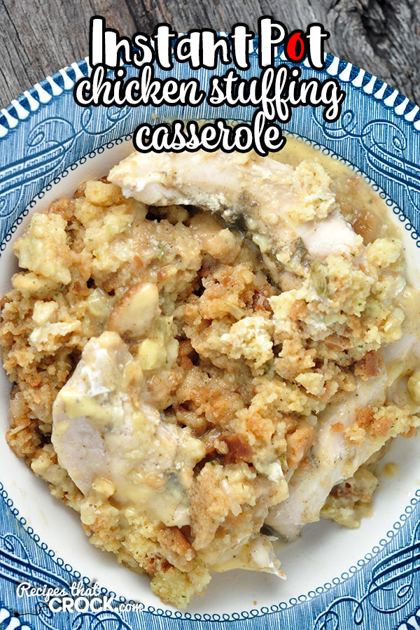 This Instant Pot Chicken Stuffing Casserole recipe is perfect for a night when you need a quick and easy recipe that is is comfort food to its core! Yum!