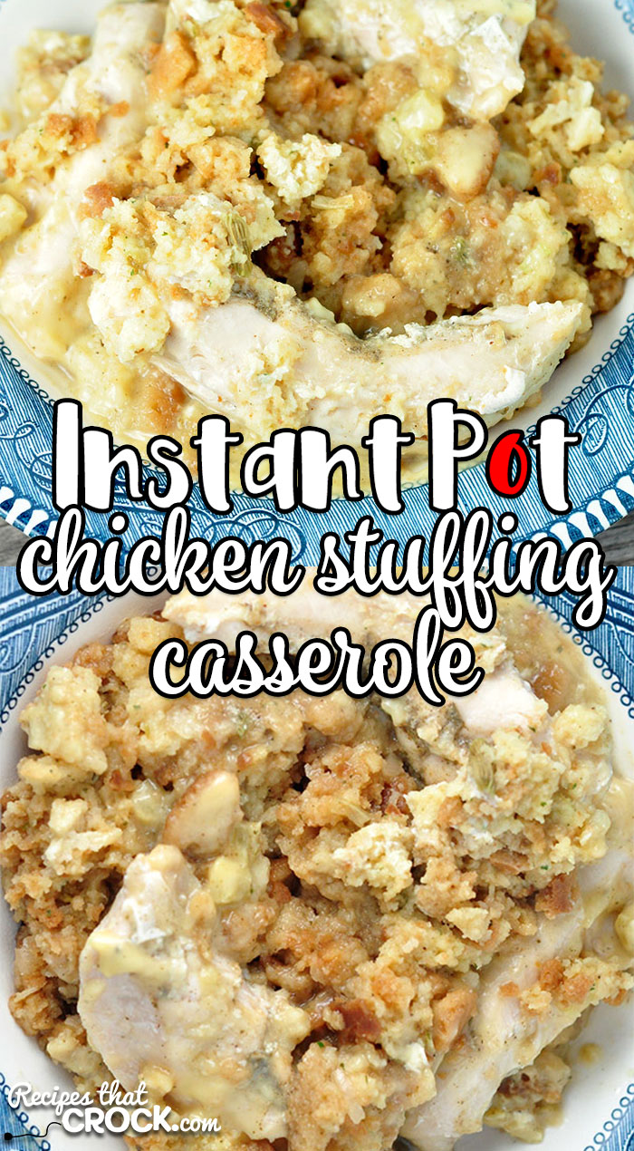 This Instant Pot Chicken Stuffing Casserole recipe is perfect for a night when you need a quick and easy recipe that is is comfort food to its core! Yum!