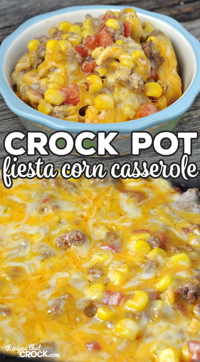 This Crock Pot Fiesta Corn Casserole is easy to throw together and can be done in less than an hour and a half! You can't beat a delicious and easy recipe!