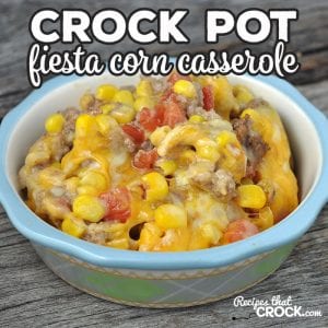 This Crock Pot Fiesta Corn Casserole is easy to throw together and can be done in less than an hour and a half! You can't beat a delicious and easy recipe!