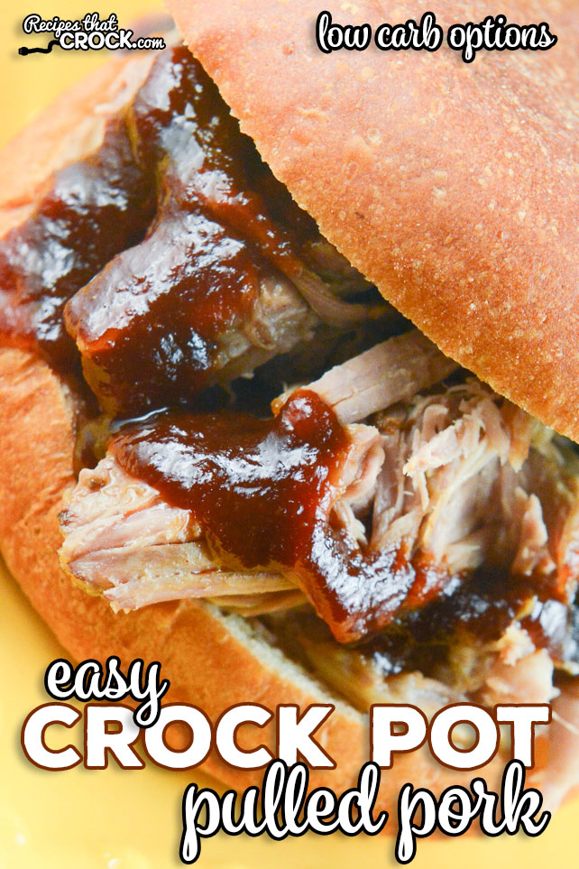 Our Easy Crock Pot Pulled Pork is super simple to throw together and creates perfectly tender pork every time! This fail proof recipe can be enjoyed as a main dish, sandwich or wrap and has many low carb options as well! We LOVE this all day slow cooker recipe!