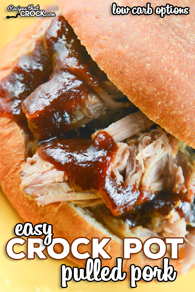Our Easy Crock Pot Pulled Pork is super simple to throw together and creates perfectly tender pork every time! This fail proof recipe can be enjoyed as a main dish, sandwich or wrap and has many low carb options as well! We LOVE this all day slow cooker recipe! via @recipescrock