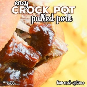 Our Easy Crock Pot Pulled Pork is super simple to throw together and creates perfectly tender pork every time! This fail proof recipe can be enjoyed as a main dish, sandwich or wrap and has many low carb options as well! We LOVE this all day slow cooker recipe!