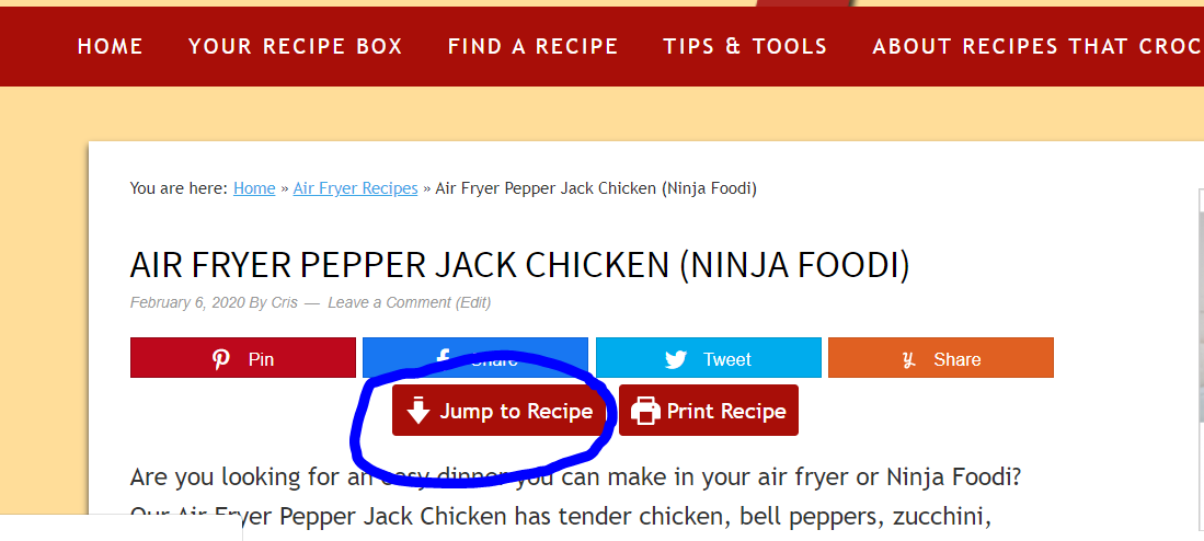 How to Jump to Recipe
