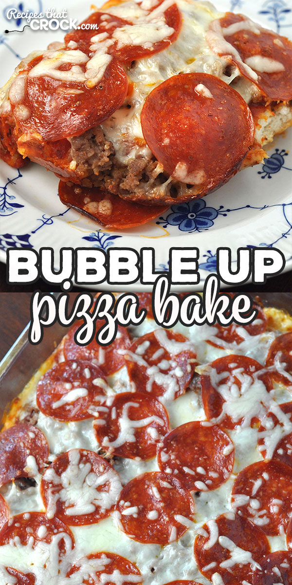 This Bubble Up Pizza Bake is the oven version of our Crock Pot Pizza Bake. It is a delicious and easy way to have homemade pizza on chaotic night!