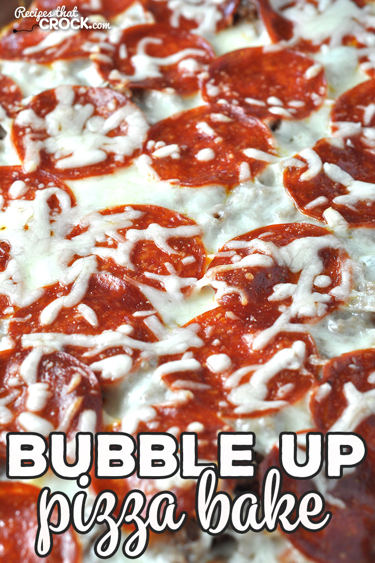 This Bubble Up Pizza Bake is the oven version of our Crock Pot Pizza Bake. It is a delicious and easy way to have homemade pizza on chaotic night!