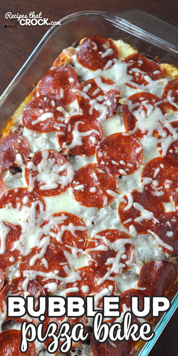 This Bubble Up Pizza Bake is the oven version of our Crock Pot Pizza Bake. It is a delicious and easy way to have homemade pizza on chaotic night! via @recipescrock