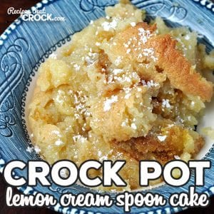 This Crock Pot Lemon Cream Spoon Cake is a simple treat that is delicious and a cinch to throw together when you want something sweet!