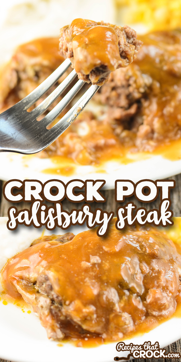 Crock Pot Salisbury Steak is homemade comfort food at its best. You won't believe how EASY this recipe is! via @recipescrock