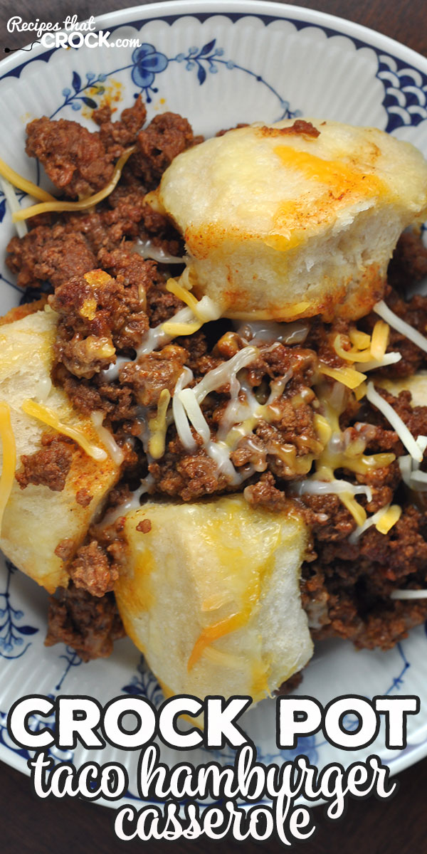 This Crock Pot Taco Hamburger Casserole is a delicious twist on our family favorite Crock Pot Hamburger Casserole. It is a great way to mix up taco night!