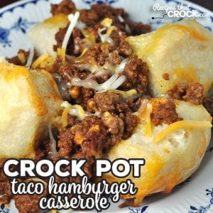 This Crock Pot Taco Hamburger Casserole is a delicious twist on our family favorite Crock Pot Hamburger Casserole. It is a great way to mix up taco night!