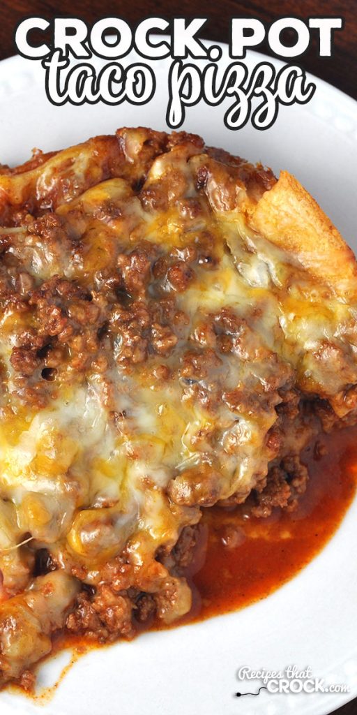 This Crock Pot Taco Pizza is so easy and such a treat! It cooks up quickly, so you can enjoy it even on a weeknight! I am positive you WILL enjoy it! Yum! via @recipescrock
