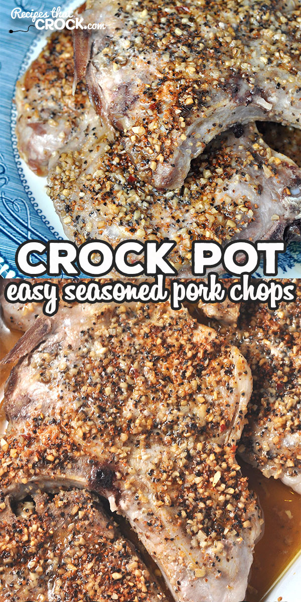 If you are looking for a quick, easy recipe that gives you flavorful and juicy pork chops, this Easy Crock Pot Seasoned Pork Chops is for you! So delicious! via @recipescrock