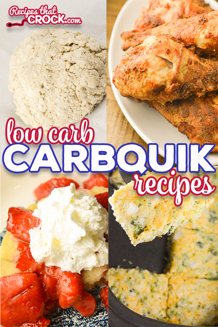 You bought a box of Carbquik and now what? These are our favorite Low Carb Carbquik Recipes including fried chicken, pizza crust, coffee cake, strawberry shortcake, biscuits and gravy and more! Low carb crock pot, oven and air fryer recipes. All made with the low carb biscuit mix alternative. via @recipescrock
