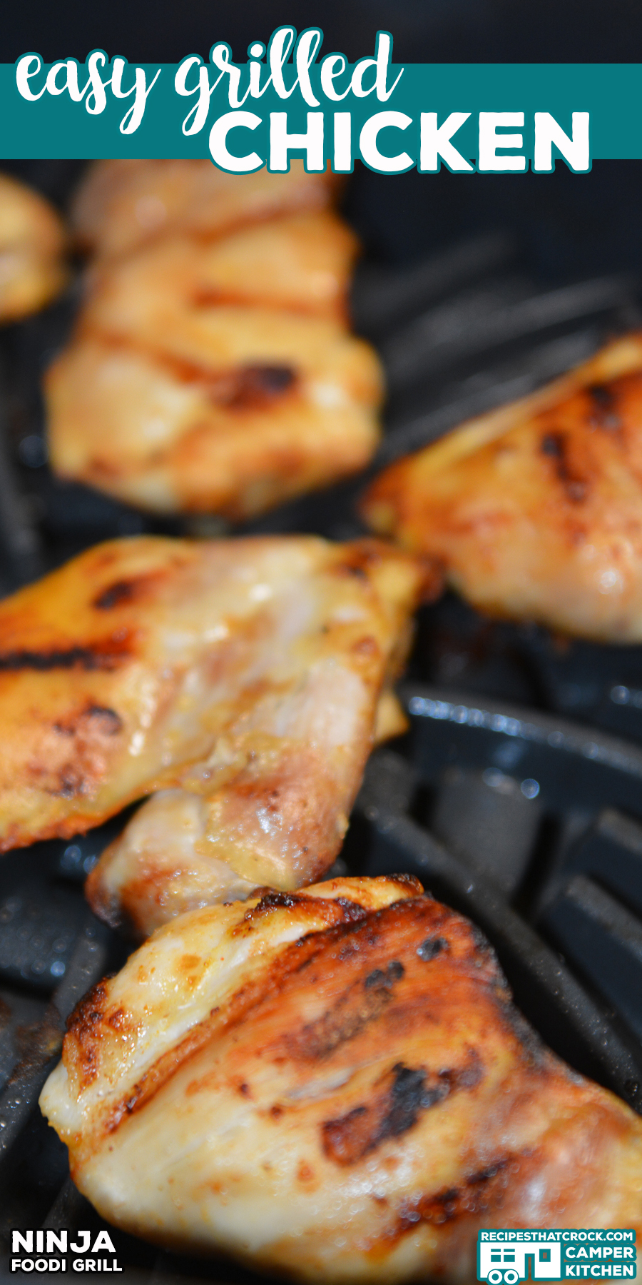 Our Easy Grilled Chicken is super simple and turns out tender and juicy every time! Great fail proof recipe for your outdoor grill or indoor Ninja Foodi Grill. via @recipescrock