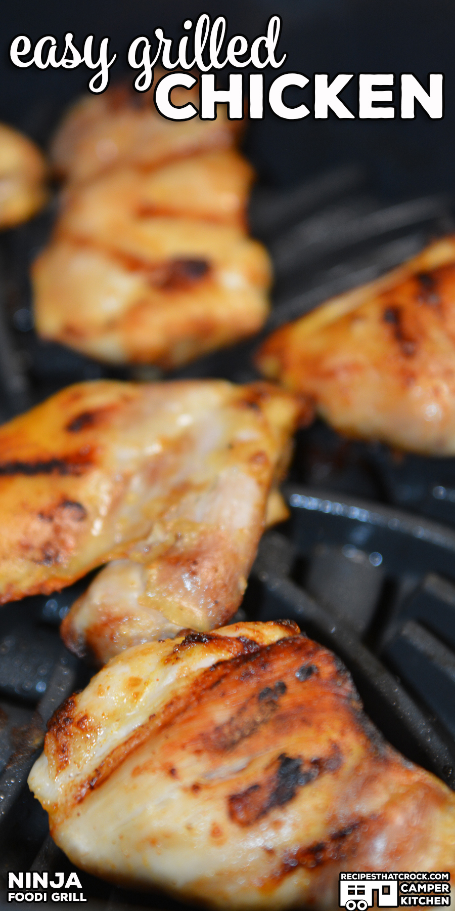 Our Easy Grilled Chicken is super simple and turns out tender and juicy every time! Great fail proof recipe for your outdoor grill or indoor Ninja Foodi Grill. via @recipescrock