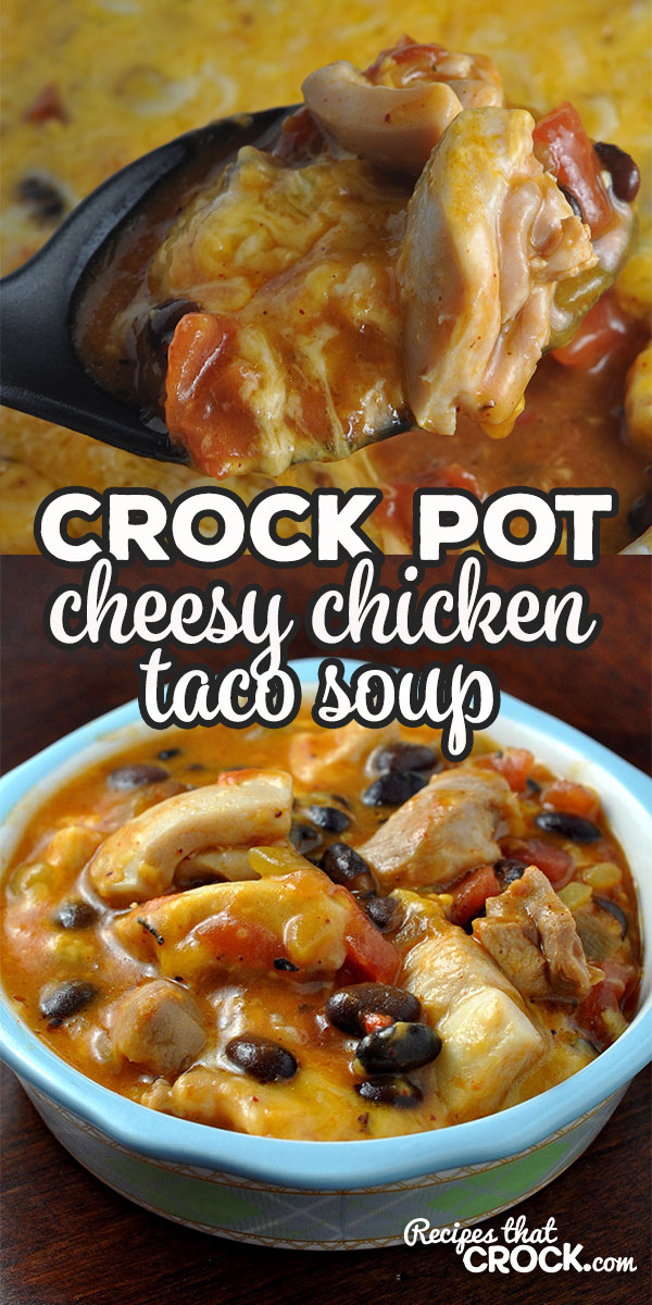This Crock Pot Cheesy Chicken Taco Soup recipe is super simple and incredibly yummy. The flavors are like a party in your mouth! You are going to love it!