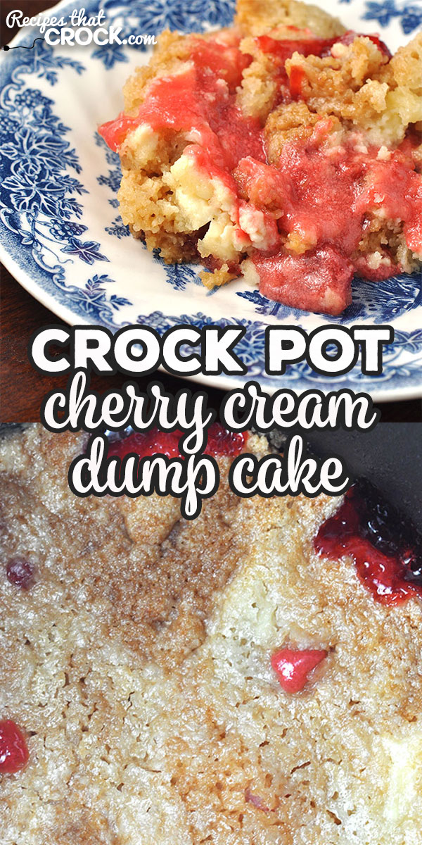 This Crock Pot Cherry Cream Dump Cake is a treat that tastes absolutely divine! Even better, it's a dump cake! So it is super easy to make and tastes great!