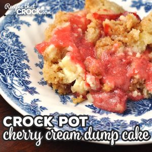 This Crock Pot Cherry Cream Dump Cake is a treat that tastes absolutely divine! Even better, it's a dump cake! So it is super easy to make and tastes great!