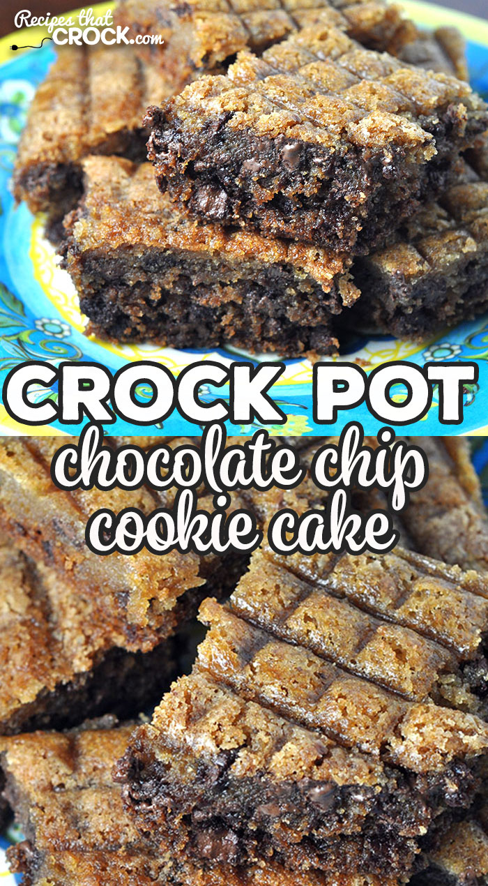 This Crock Pot Chocolate Chip Cookie Cake is super simple to make using an old tried and true recipe with a twist. You make it in your crock pot!