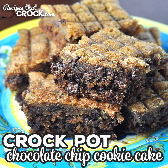 This Crock Pot Chocolate Chip Cookie Cake is super simple to make using an old tried and true recipe with a twist. You make it in your crock pot!