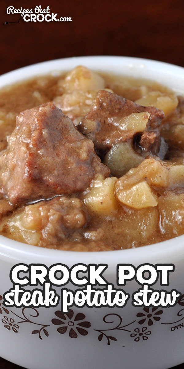 If you enjoy an easy and delectable stew that will fill you up, this Crock Pot Steak Potato Stew is for you! I highly recommend giving it a try! Yum! via @recipescrock