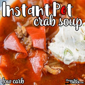 Our Instant Pot Crab Soup (Low Carb) is a flavorful hearty soup for the seafood lovers in your life. This tomato based electric pressure cooker soup bursts with flavors of sweet crab, bell peppers and savory old bay. The green onion cream cheese topping makes this one of our favorite soups of all time!