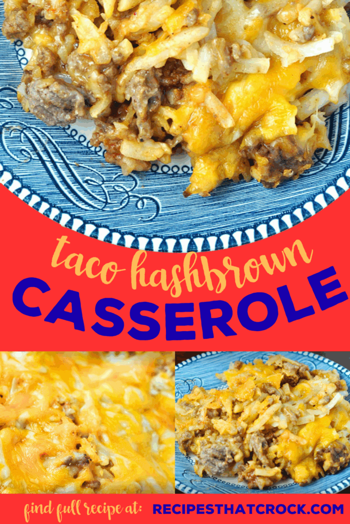 Do you need a quick and easy recipe you can have done in a half hour? This Taco Hashbrown Casserole recipe for your oven is just that and delicious to boot! Savory taco beef with a cheese sauce in a hashbrown casserole. Such an easy recipe.