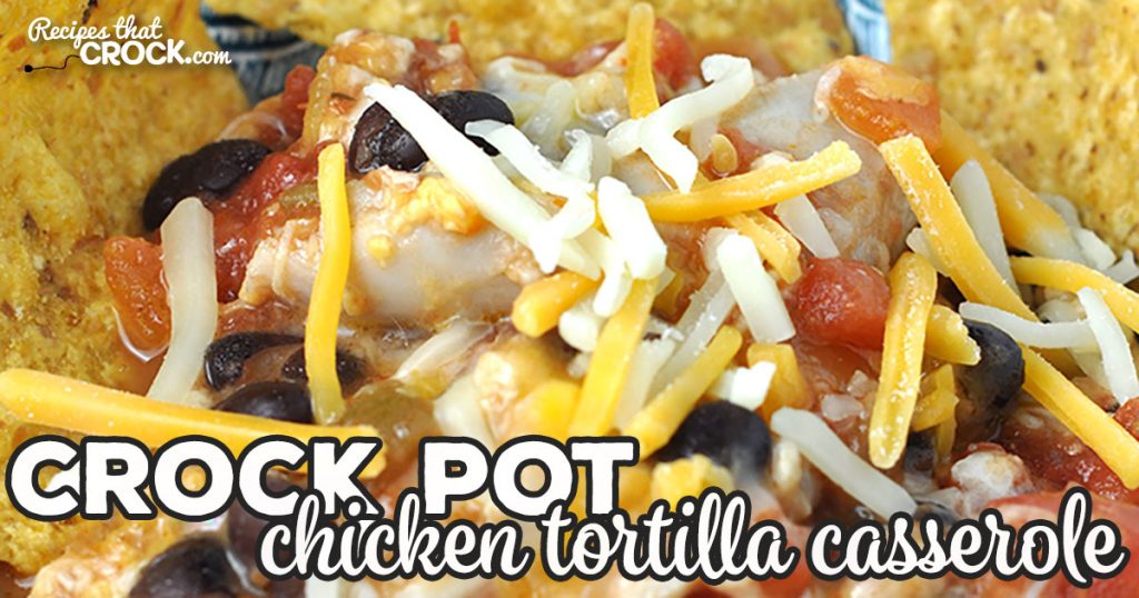 If you are looking for a delicious recipe that can be prepped beforehand and be cooked in an hour, this Crock Pot Chicken Tortilla Casserole is for you!