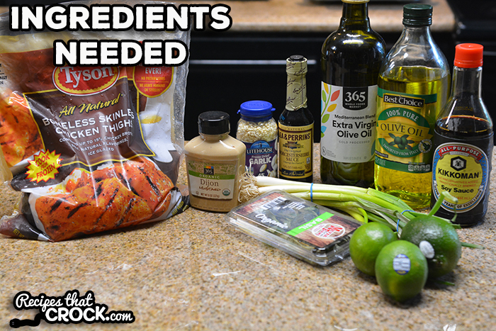 Ingredients needed for basil lime chicken.