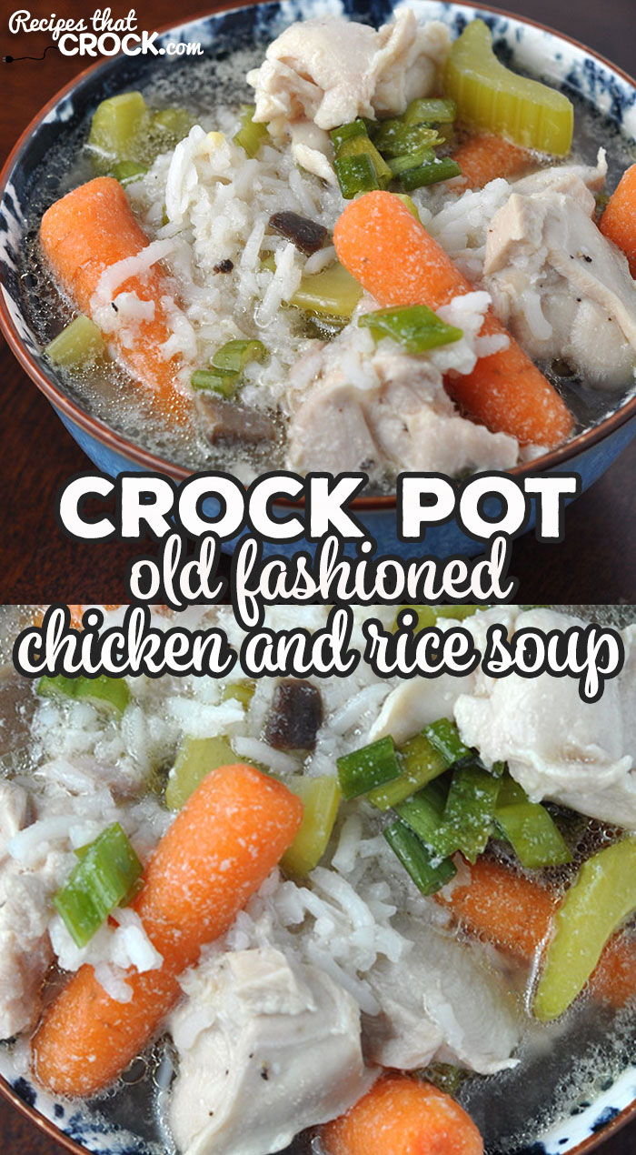 This Old Fashioned Crock Pot Chicken and Rice Soup is comfort in a bowl. You will love way the delicious vegetables, chicken and rice all come together!
 via @recipescrock