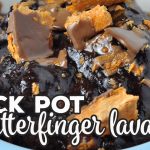 This Crock Pot Butterfinger Lava Cake is simple and decadent. Your family and friends and going to be begging your for the recipe! So yummy!