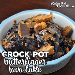 This Crock Pot Butterfinger Lava Cake is simple and decadent. Your family and friends and going to be begging your for the recipe! So yummy!