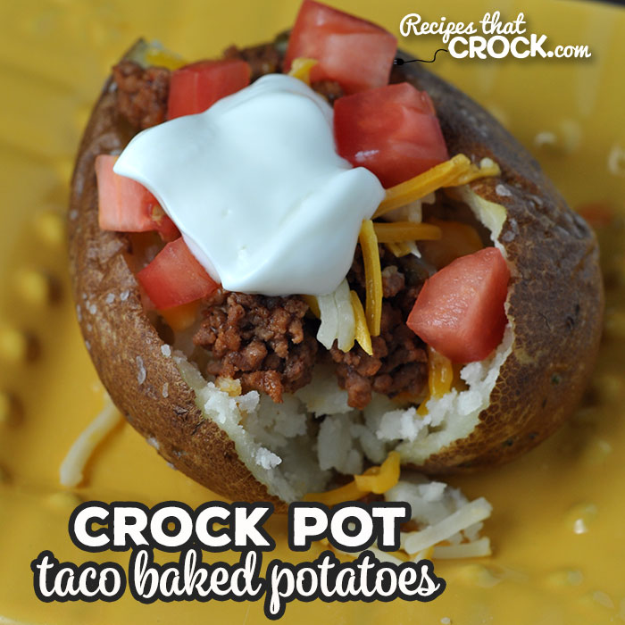 These Crock Pot Taco Baked Potatoes are divine! They are super simple to make too! And everyone can customize their potato to their own tastes!