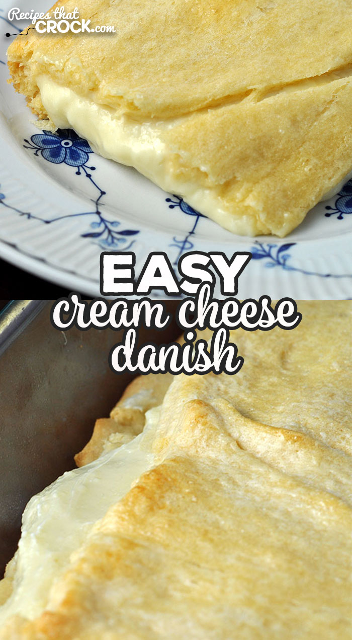 This Easy Cream Cheese Danish recipe for your oven has a delectable creamy center with an amazing flaky crust. Better yet, it is super easy to make!  via @recipescrock