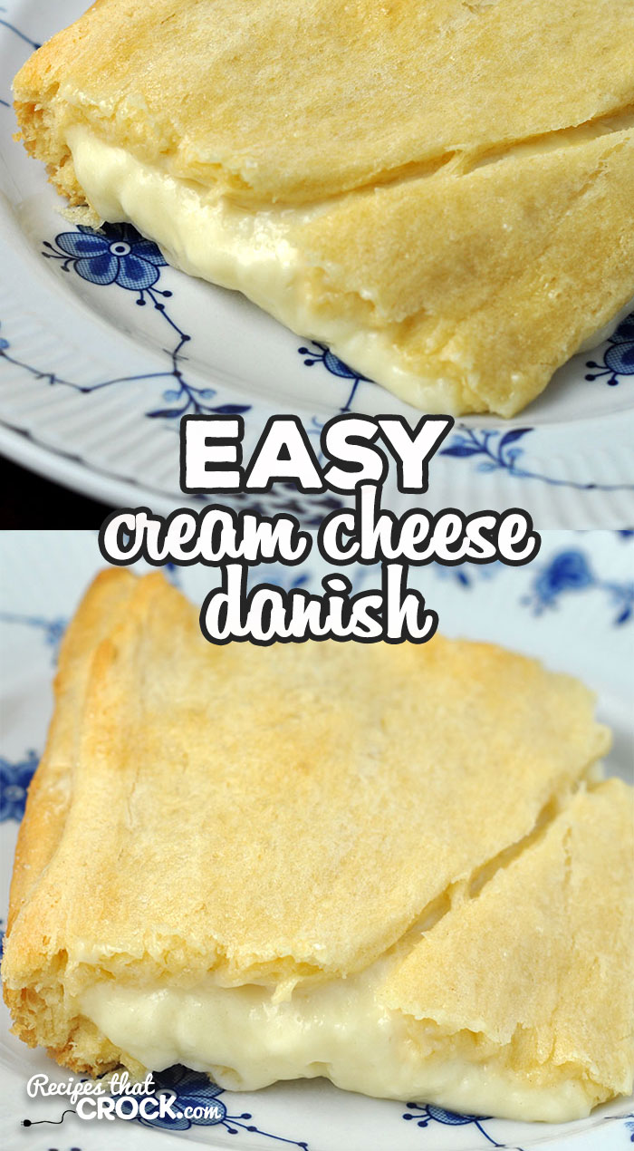 This Easy Cream Cheese Danish recipe for your oven has a delectable creamy center with an amazing flaky crust. Better yet, it is super easy to make!  via @recipescrock