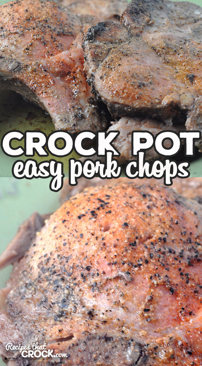 This Easy Slow Cooker Pork Chops recipe can be thrown together in a couple of minutes and gives you tender, juicy, flavorful pork chops! via @recipescrock