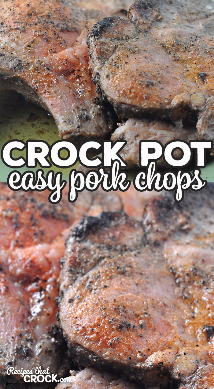 This Easy Slow Cooker Pork Chops recipe can be thrown together in a couple of minutes and gives you tender, juicy, flavorful pork chops! via @recipescrock