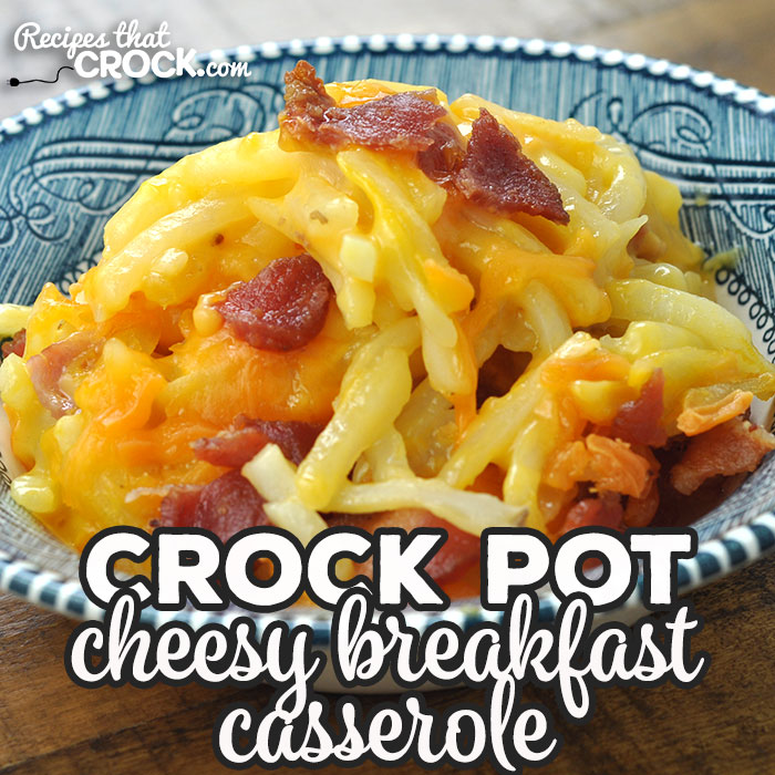 Want an easy recipe for a breakfast casserole that everyone will devour? Then you do not want to miss this delicious Crock Pot Cheesy Breakfast Casserole recipe!