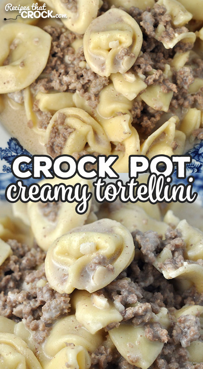 In the mood for a yummy dinner that is easy to throw together? Then you don't want to miss this delicious Crock Pot Creamy Tortellini recipe! Yum!