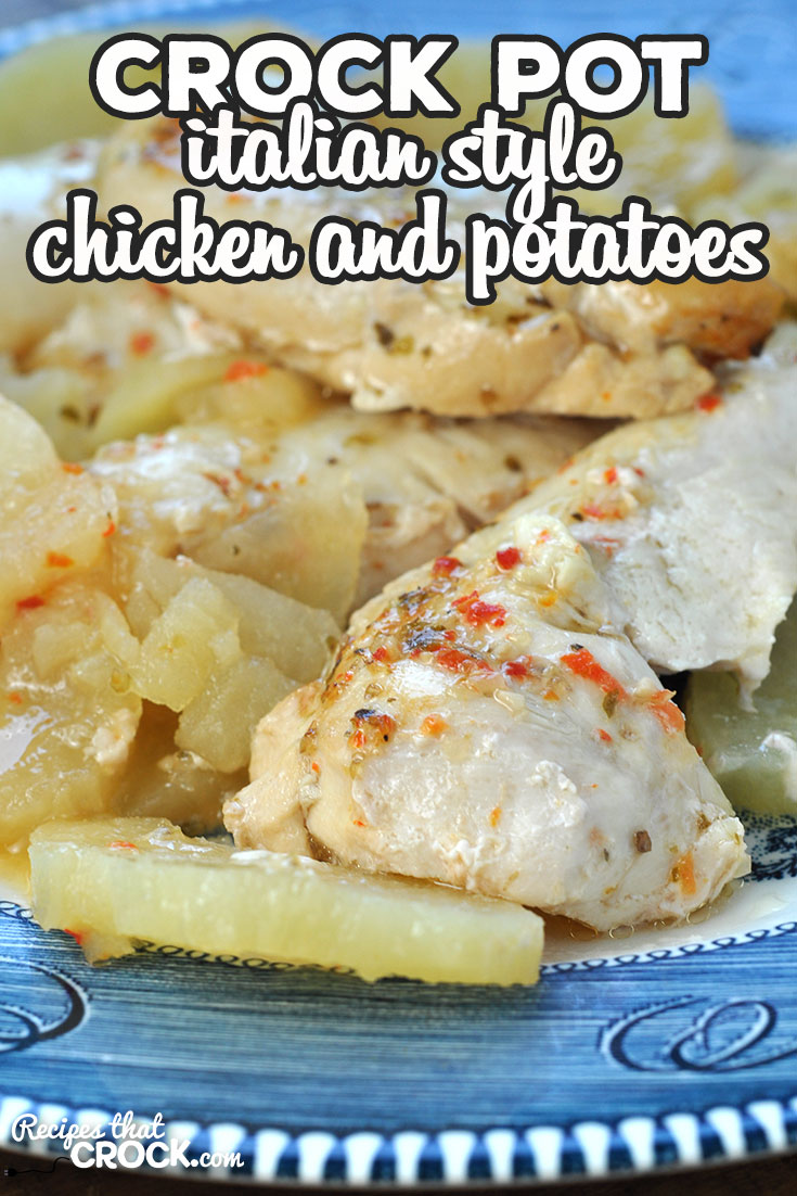 Simple. Quick. Delicious. Does that sound good to anyone else? This Crock Pot Italian Style Chicken and Potatoes is just that! So yummy and easy! via @recipescrock