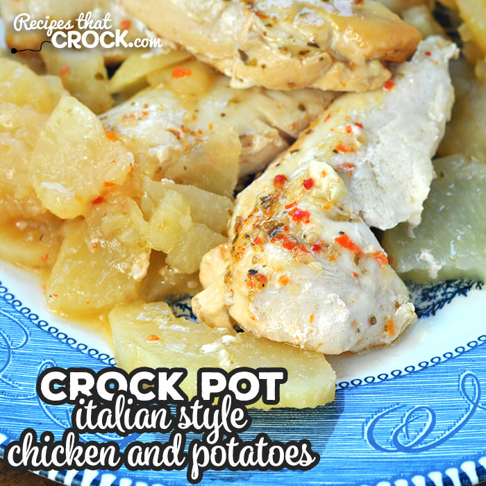 Simple. Quick. Delicious. Does that sound good to anyone else? This Crock Pot Italian Style Chicken and Potatoes is just that! So yummy and easy!