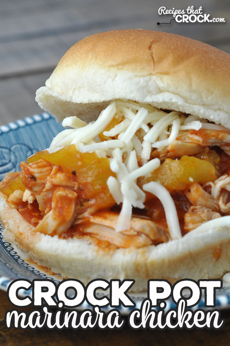This Crock Pot Marinara Chicken recipe is a great dump and go recipe your entire family will love! Feeding a crowd? Double it up! Quick, easy, delicious! via @recipescrock