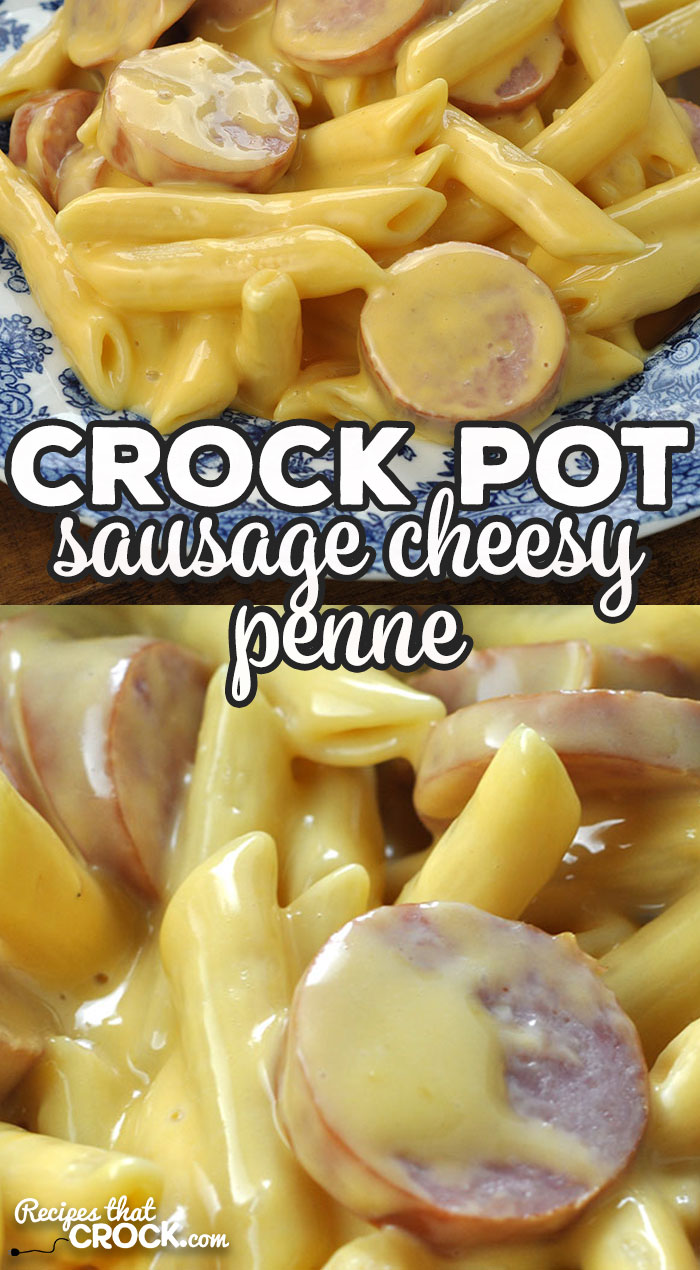 This Crock Pot Sausage Cheesy Penne recipe is modified from our reader favorite Crock Pot Cheesy Rotini recipe. It takes it up a level making delicious side dish an incredible main dish! So yummy!