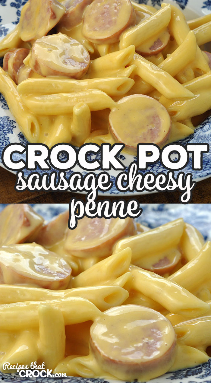This Crock Pot Sausage Cheesy Penne recipe is modified from our reader favorite Crock Pot Cheesy Rotini recipe. It takes it up a level making delicious side dish an incredible main dish! So yummy! via @recipescrock